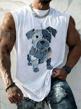 Herren niedliches Hunde muster Patchwork Art Tank Top